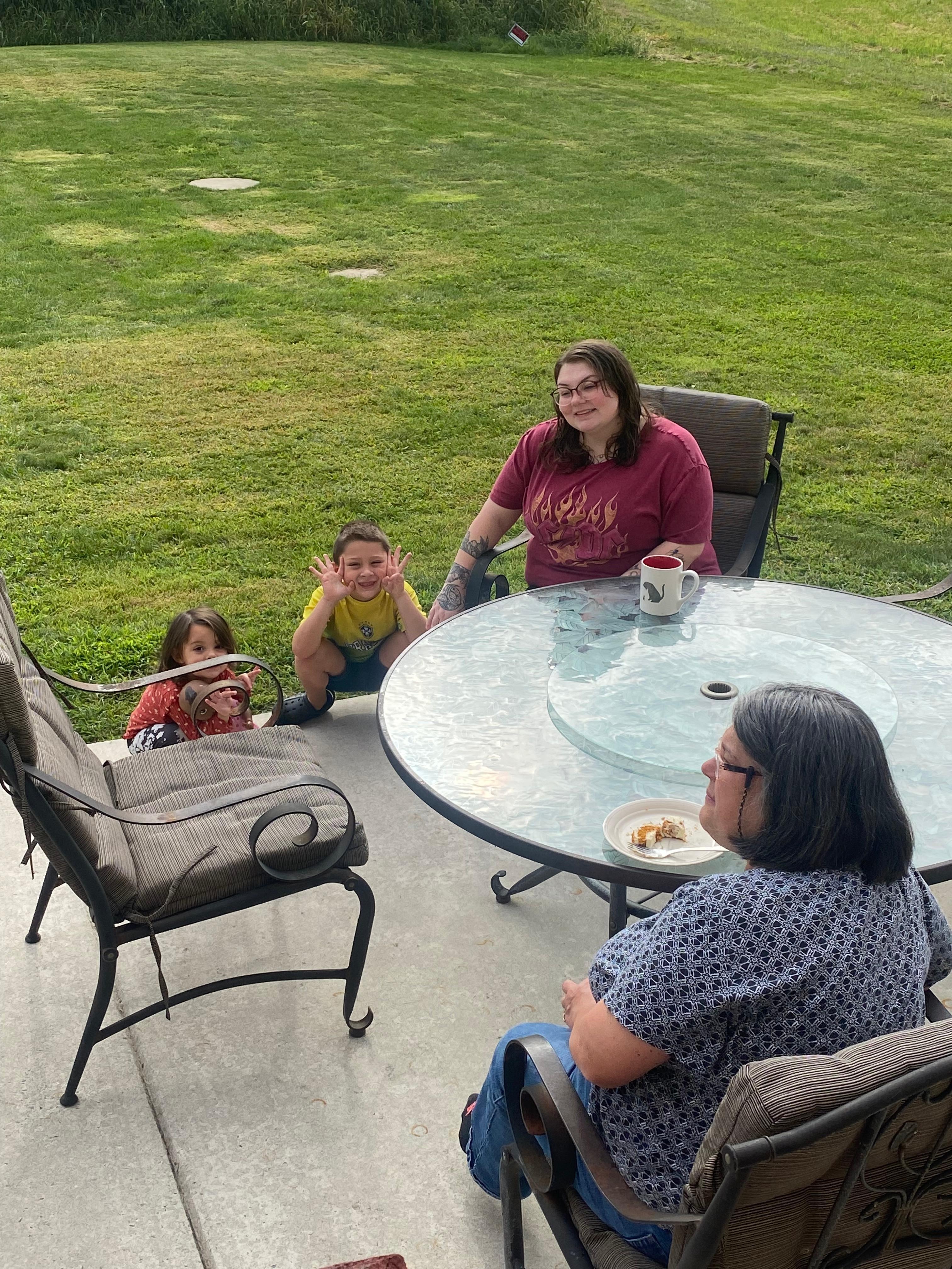 Relaxing on the back porch