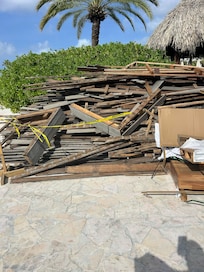 Photos of the current conditions by pool and buffet