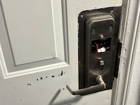 More exposed wiring in the door