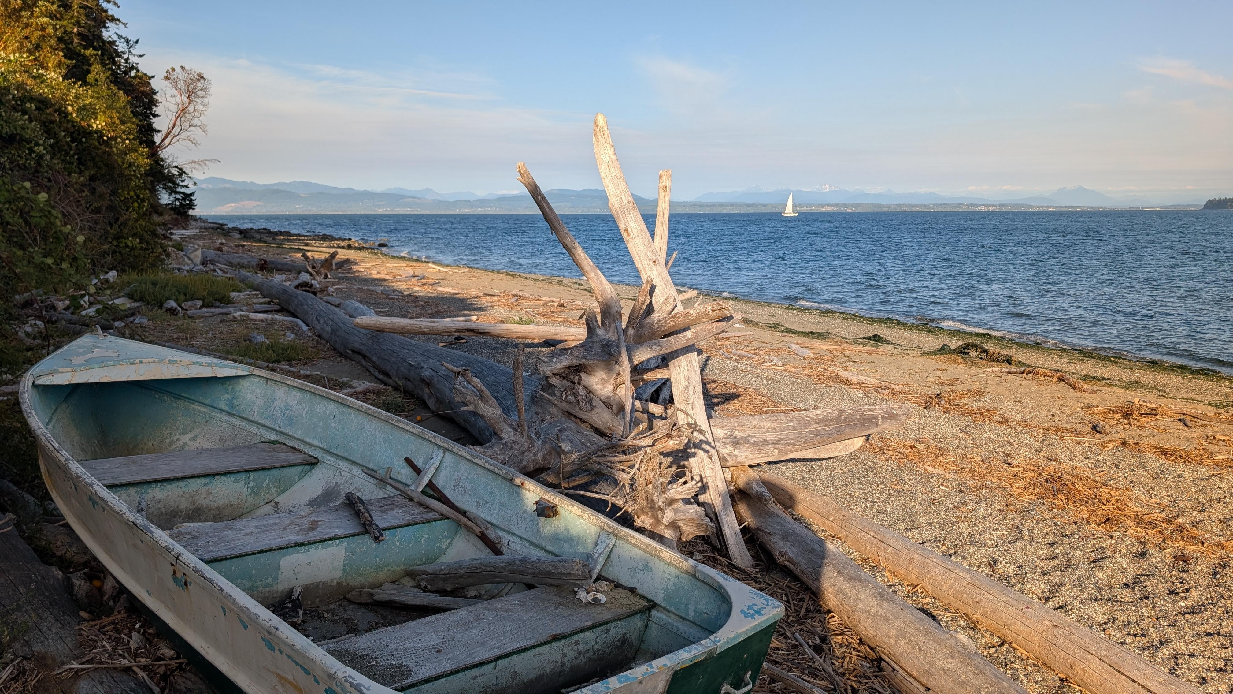 High tide on the beach.