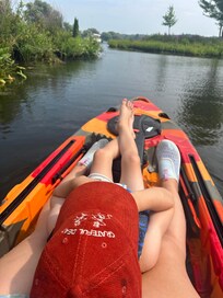 Kayaks on the lake