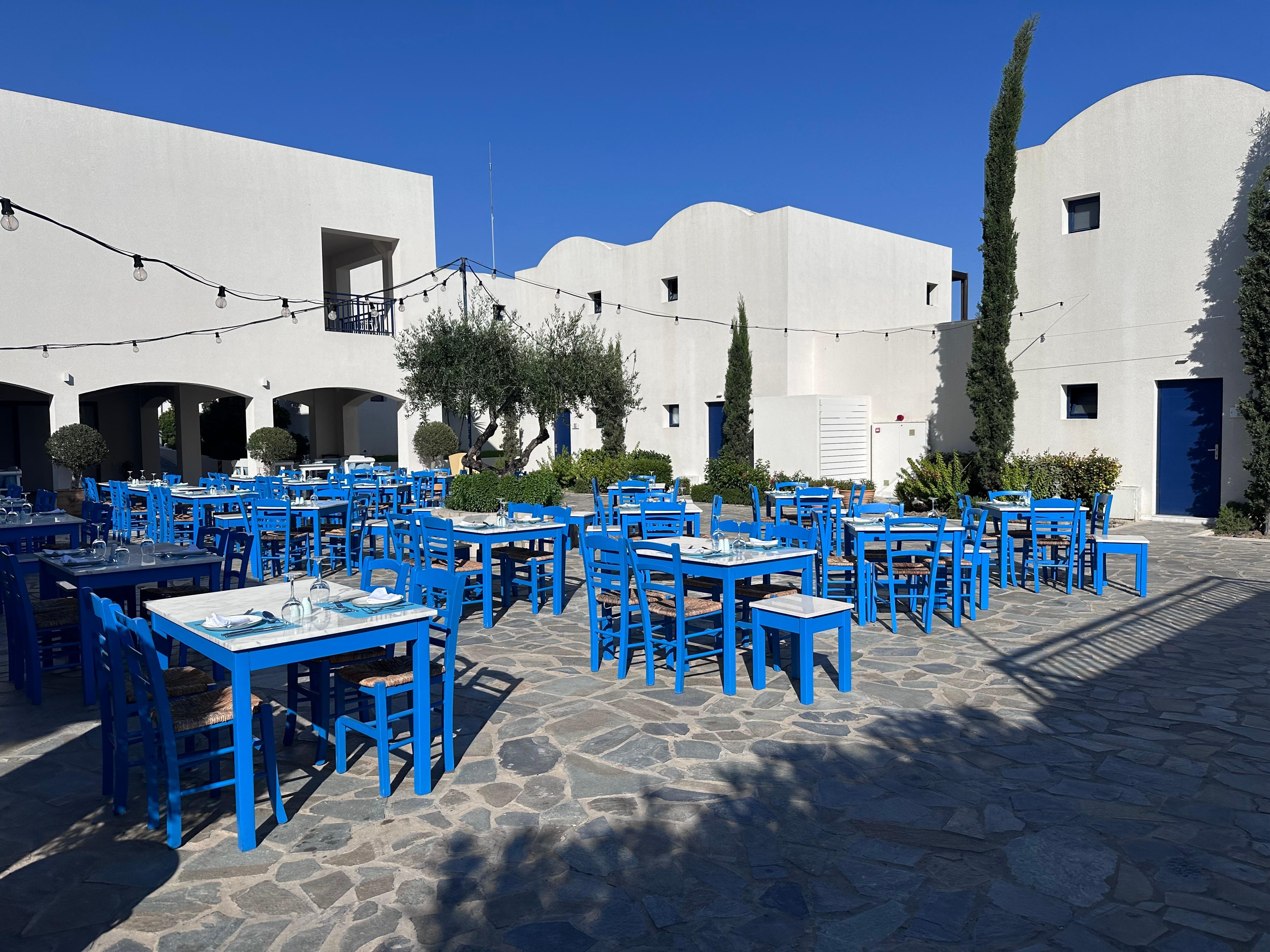 Outdoor area of the  Greek Restaurant 