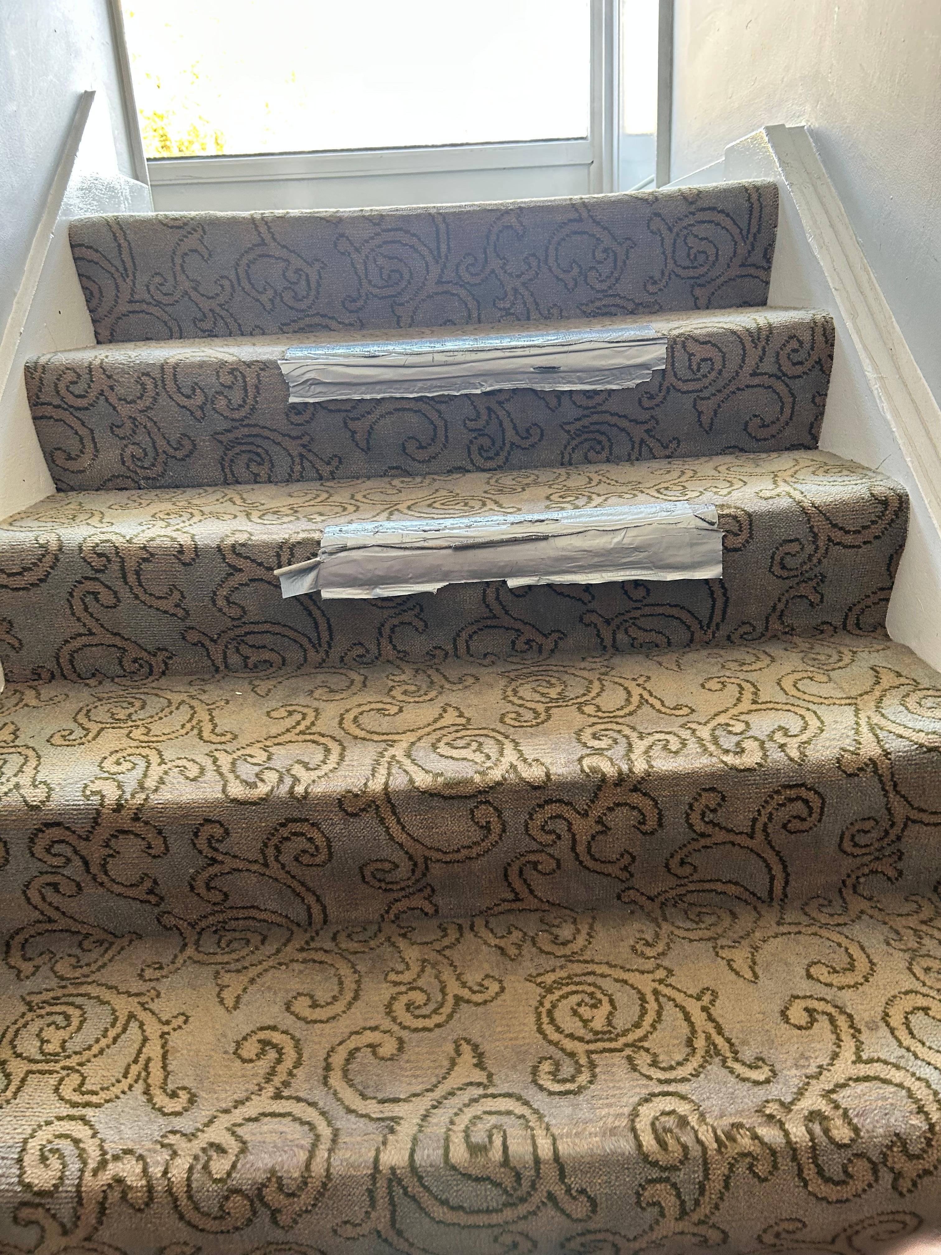 Duct tape on stairs