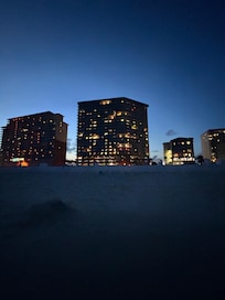 Evening view from beach while kids were crab hunting