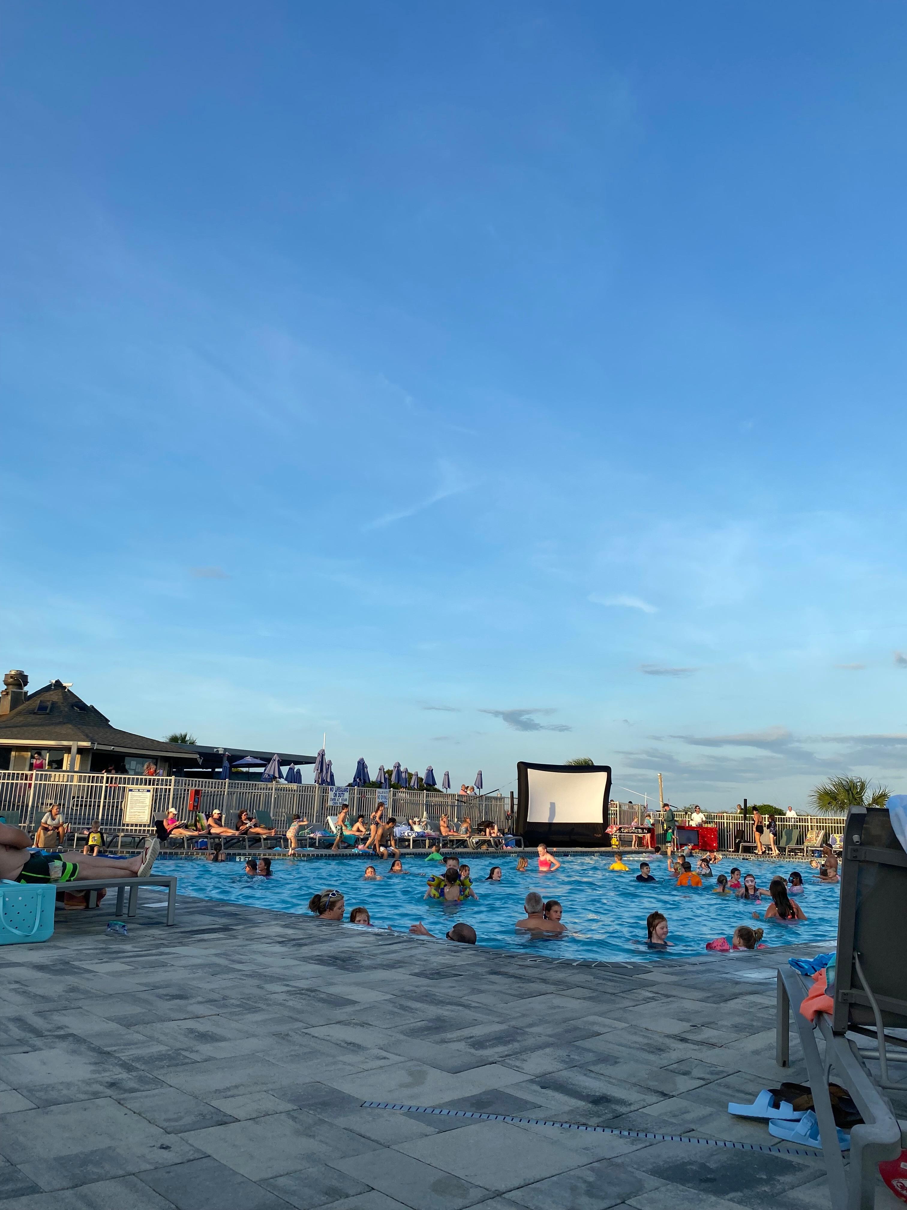 Movie at the pool