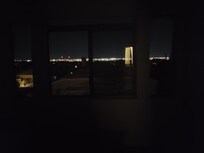 View from the guest bedroom. The twinkling lights of the city are amazing to see!
