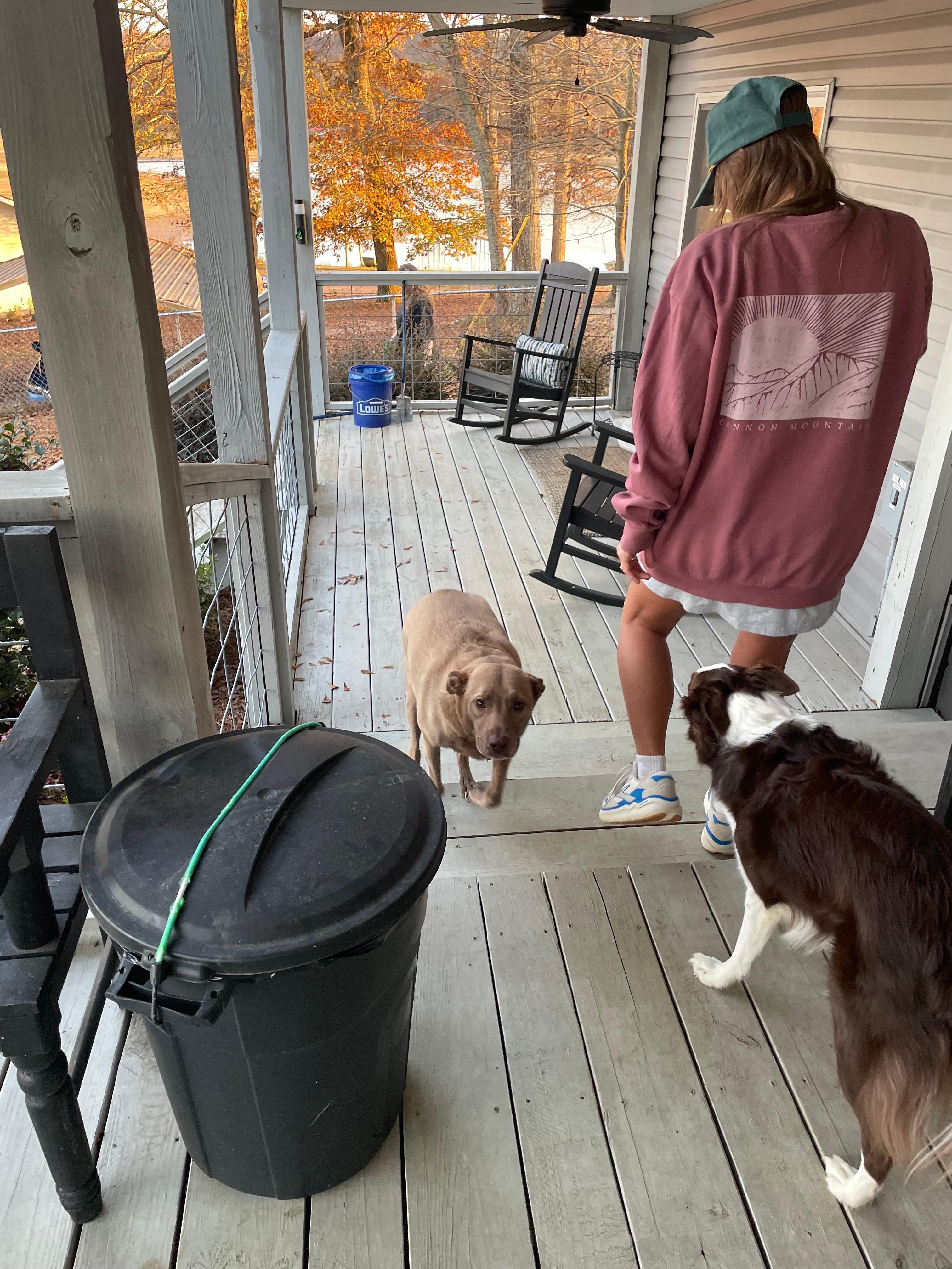 Enjoying the covered decks!
