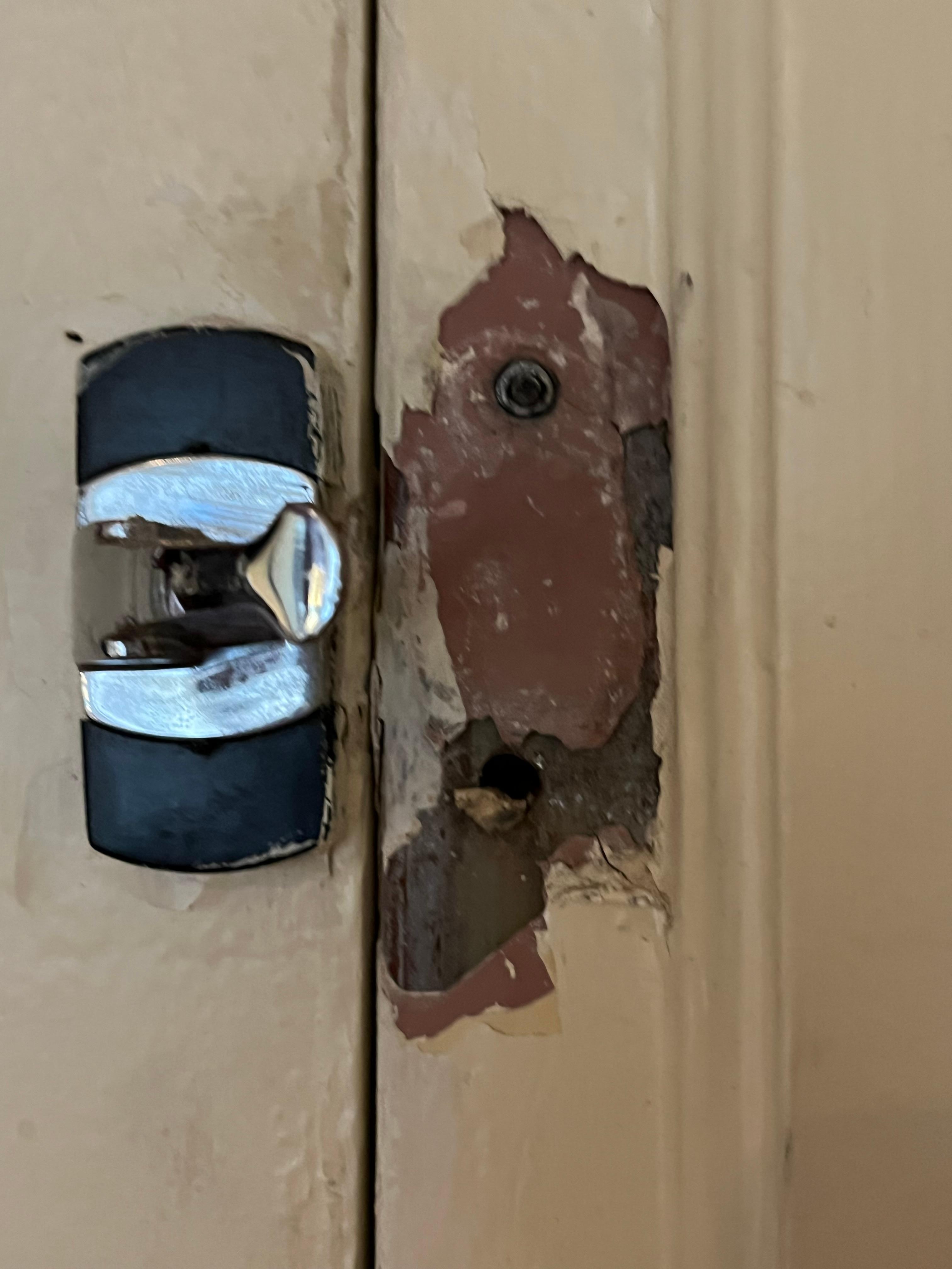 Door security catch missing 