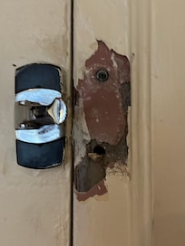 Door security catch missing