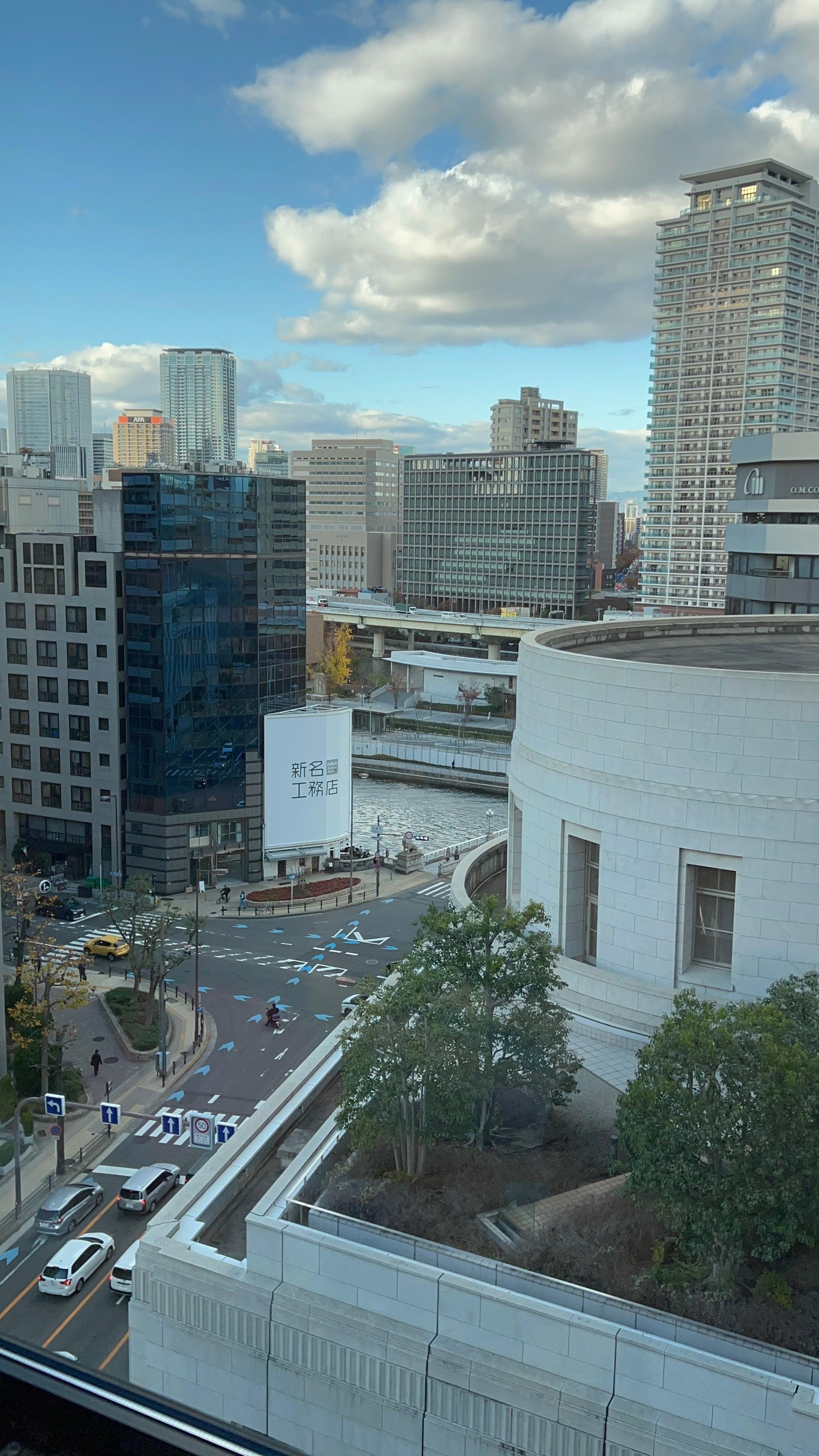 Looking out window towards river