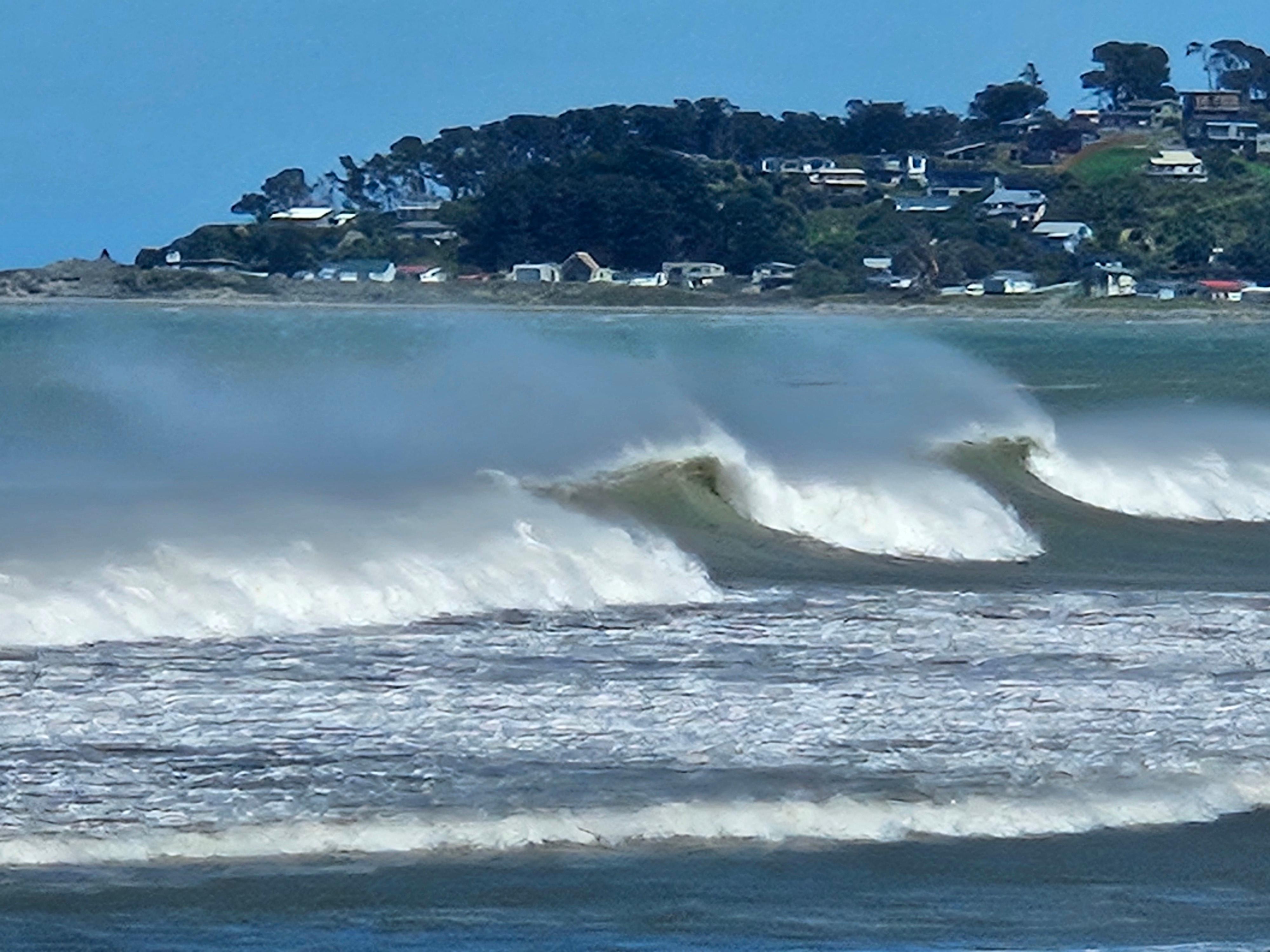Looking back across castlepoint bay