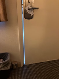 Gap in door jam.