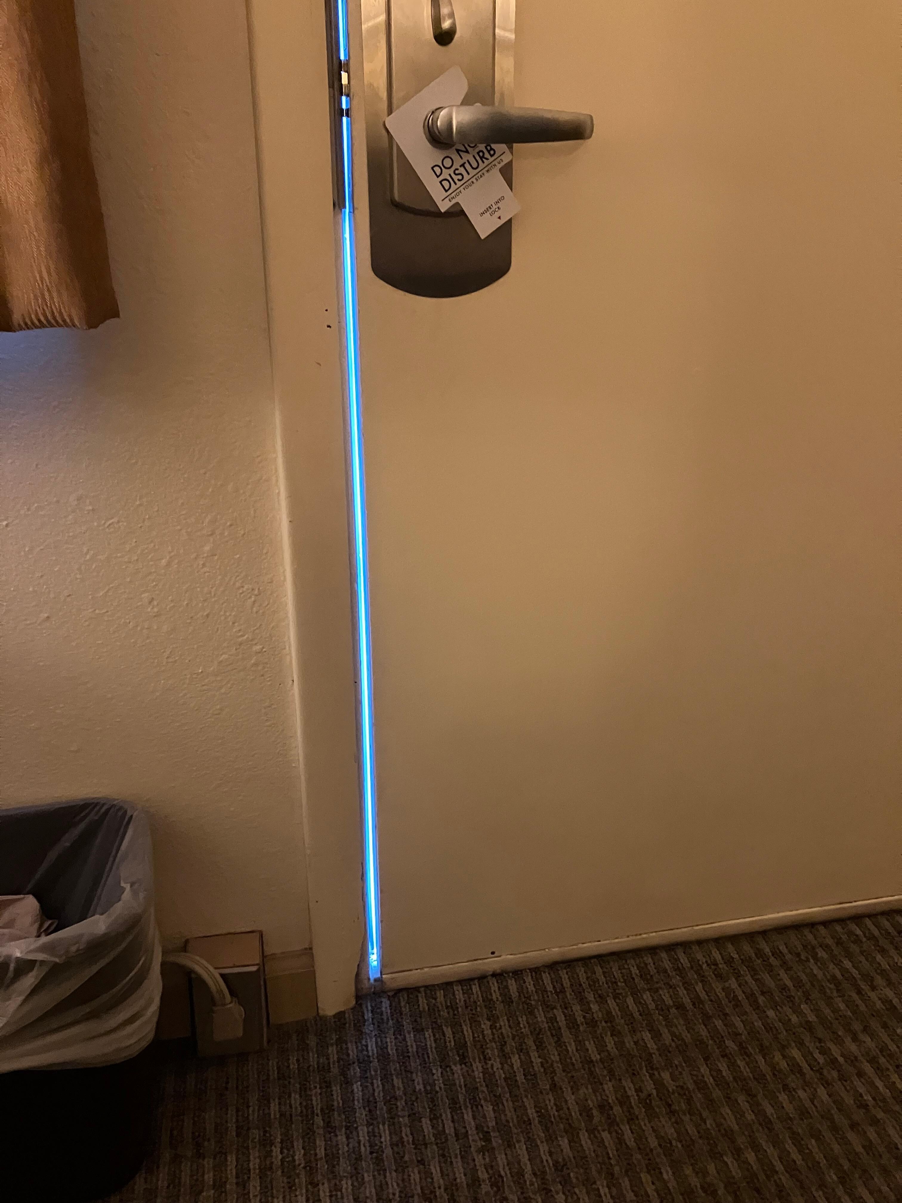 Gap in door jam.