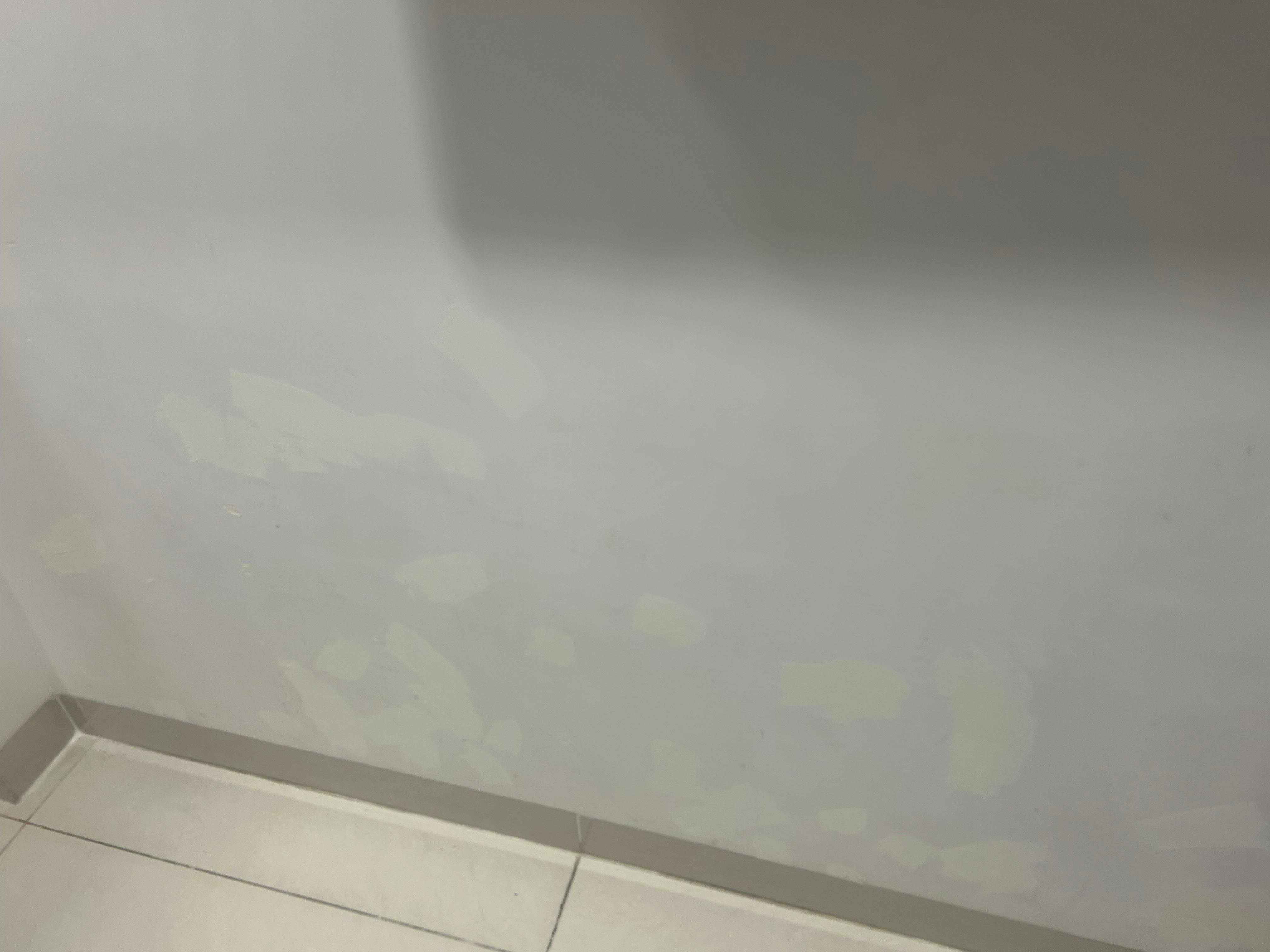 Incomplete patchwork on wall