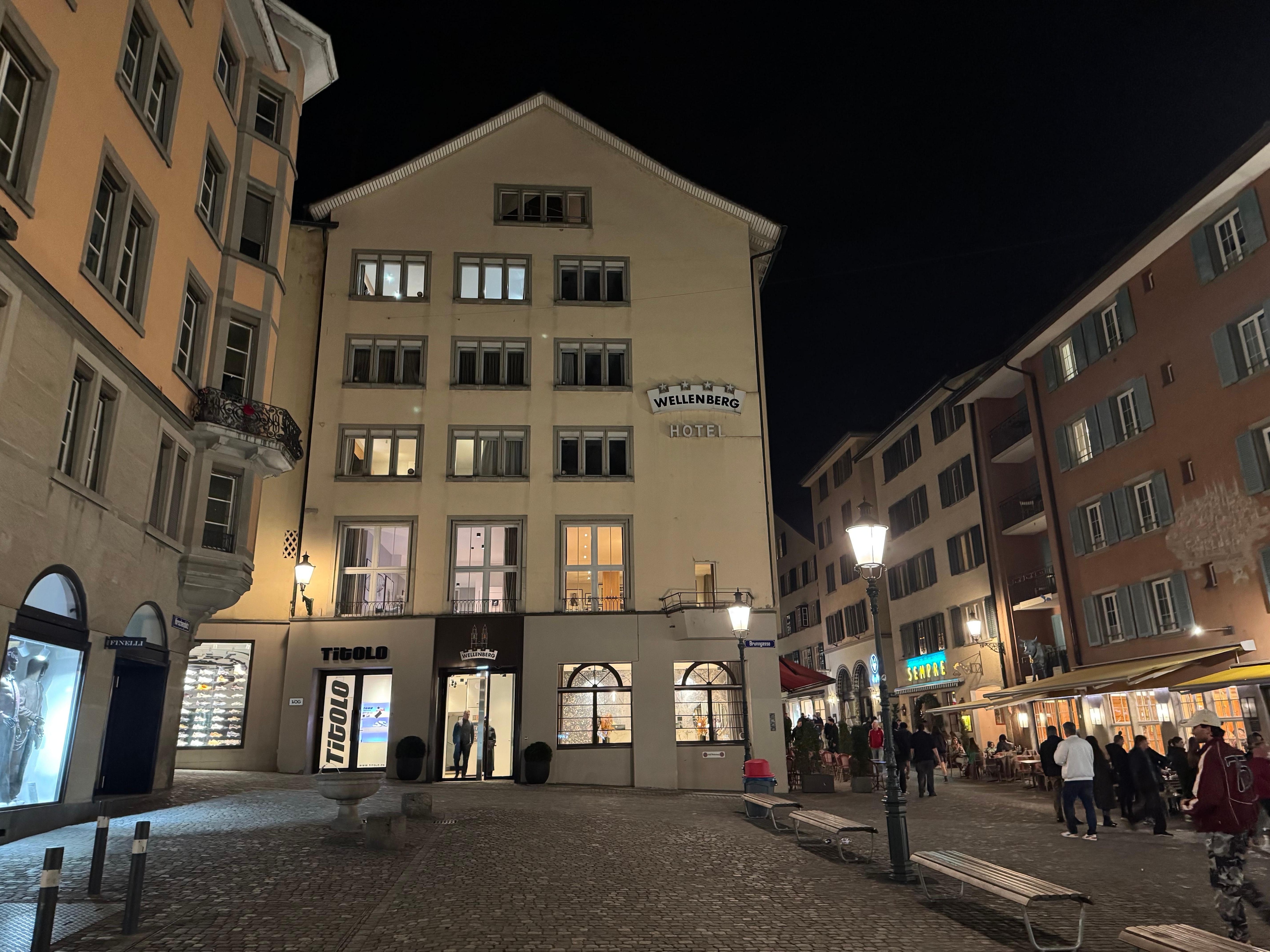 Night time hotel front 