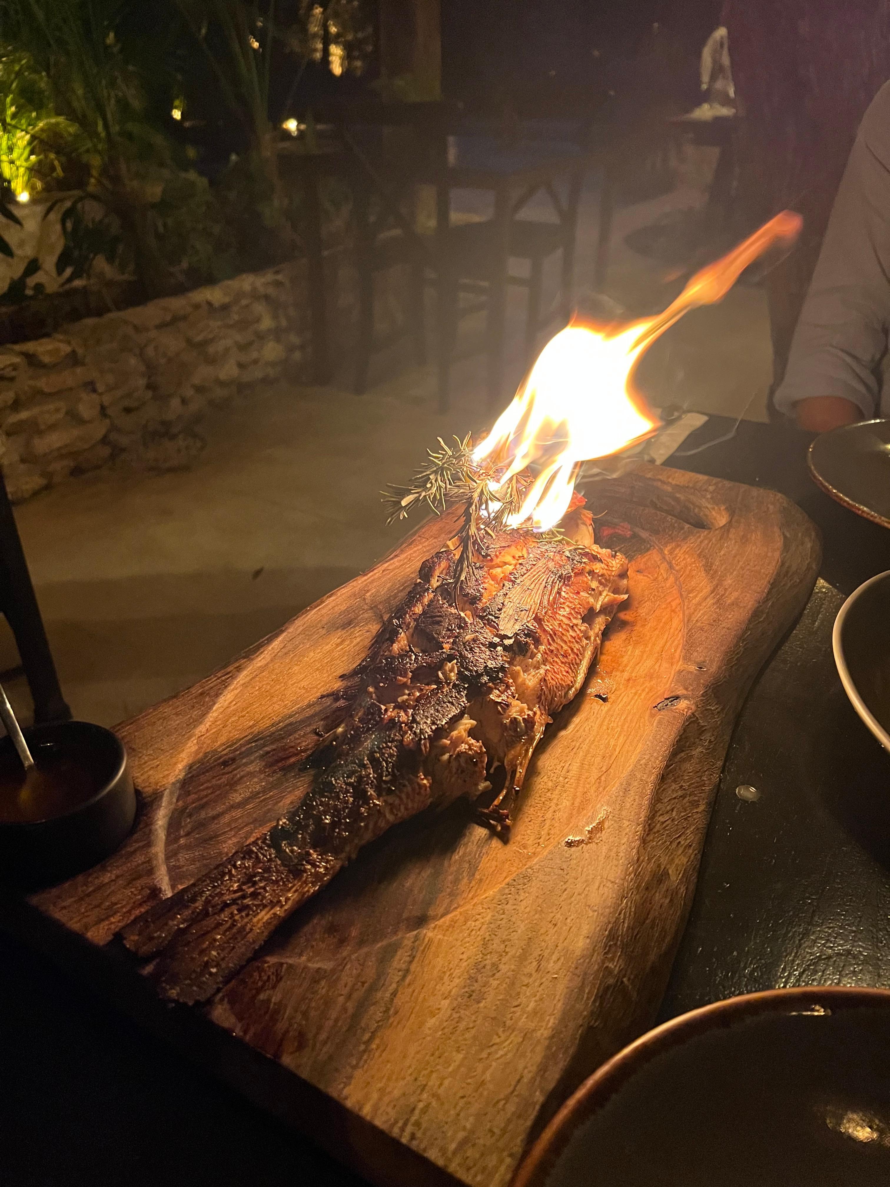 Lækkert fisk i restauranten 