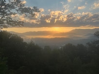 Watching the sun rise from the porch.