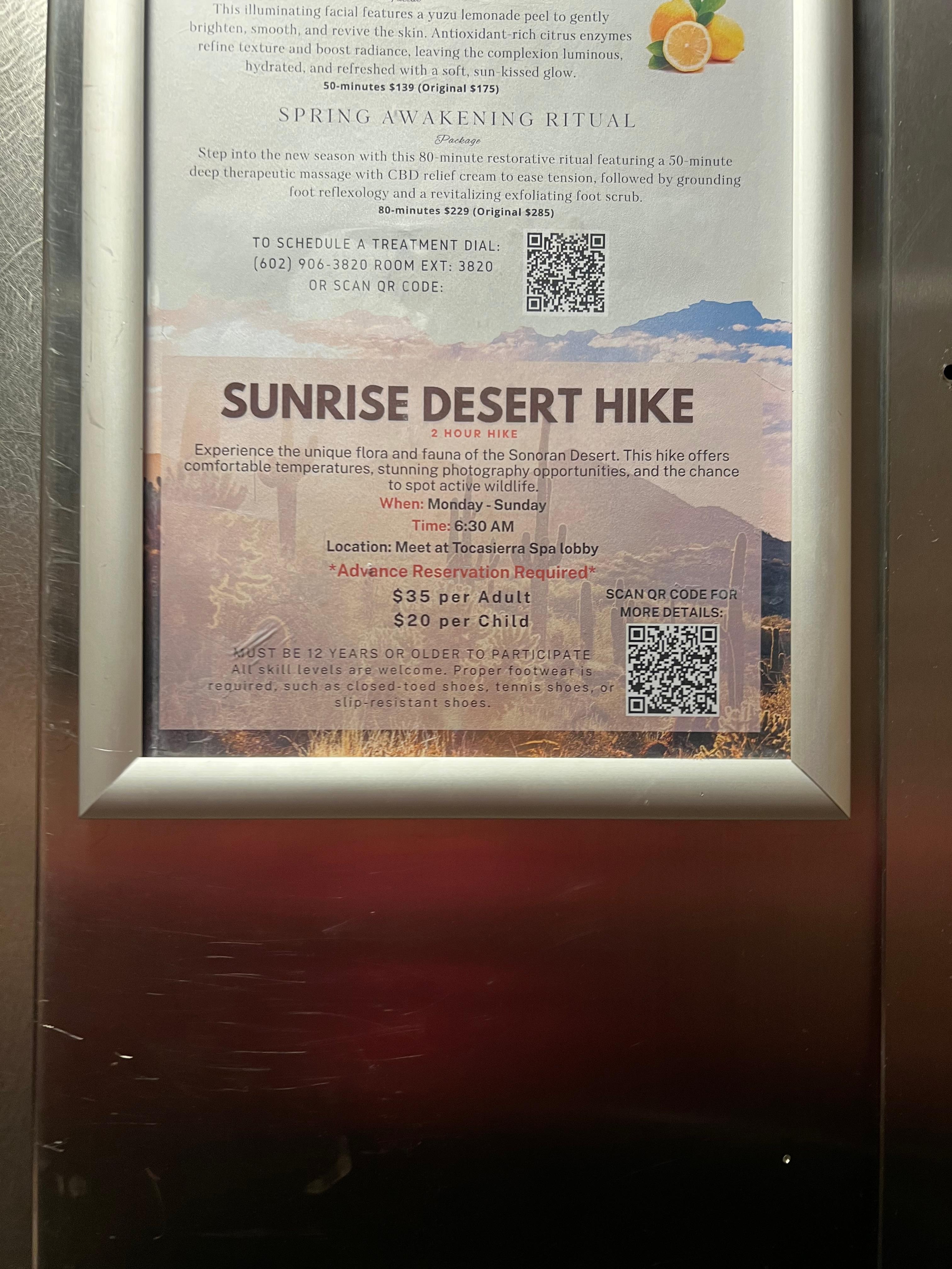 Take the hike with Lee. It’s a moderate challenge and very informative! Then book a massage afterwards :)