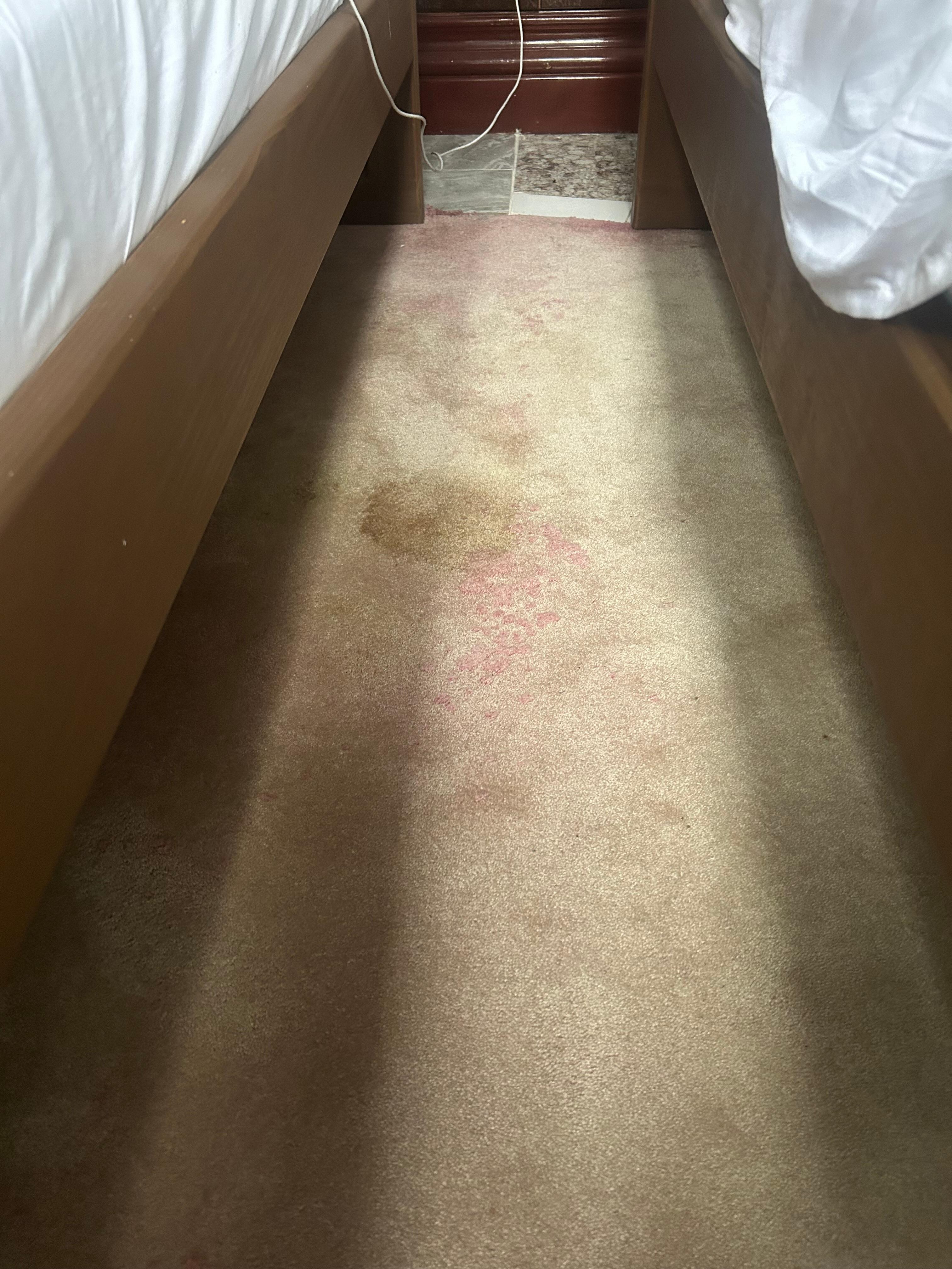 Stained carpet. 