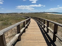 Boardwalk goes for miles and connects to the beach