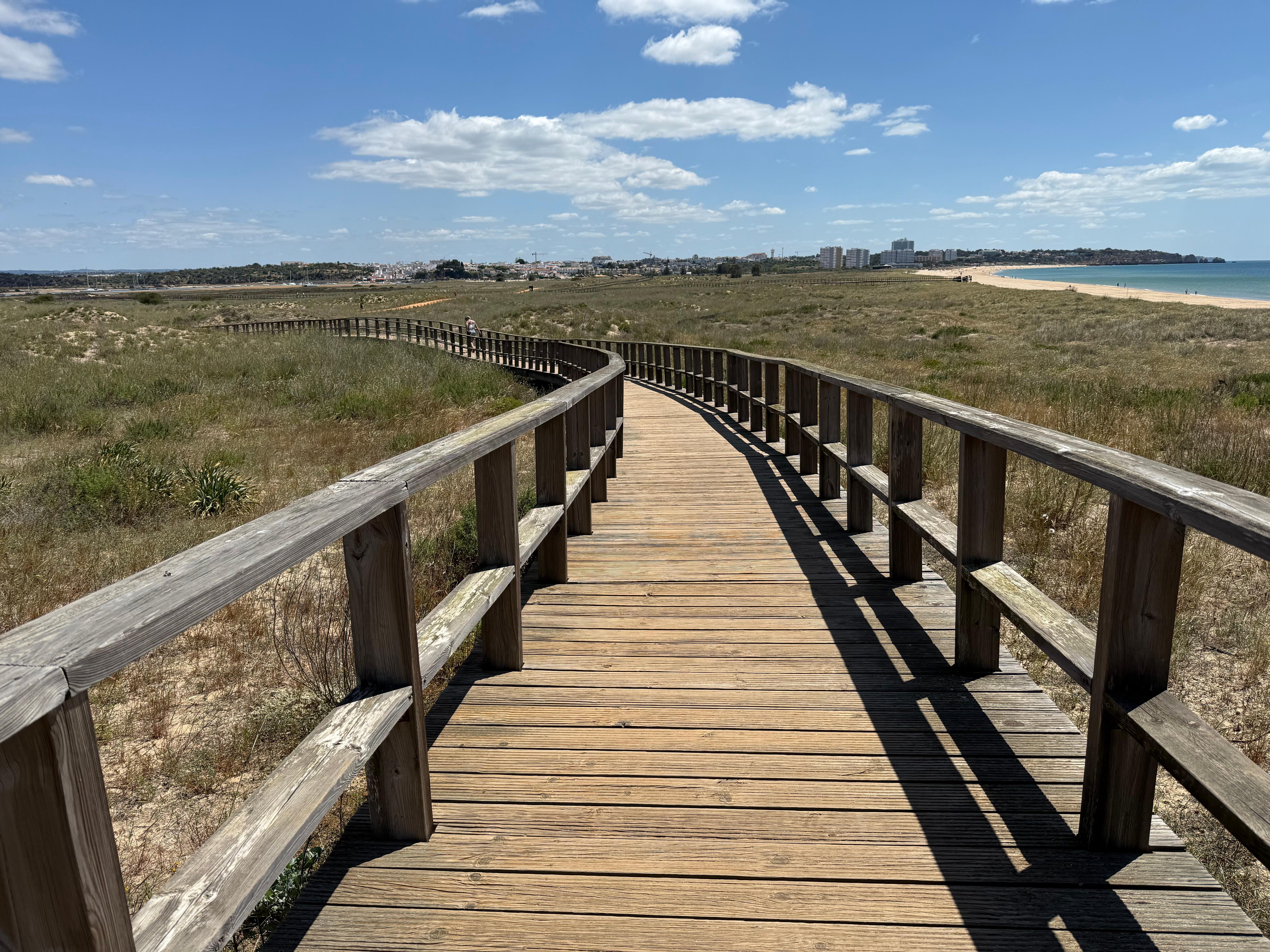 Boardwalk goes for miles and connects to the beach 