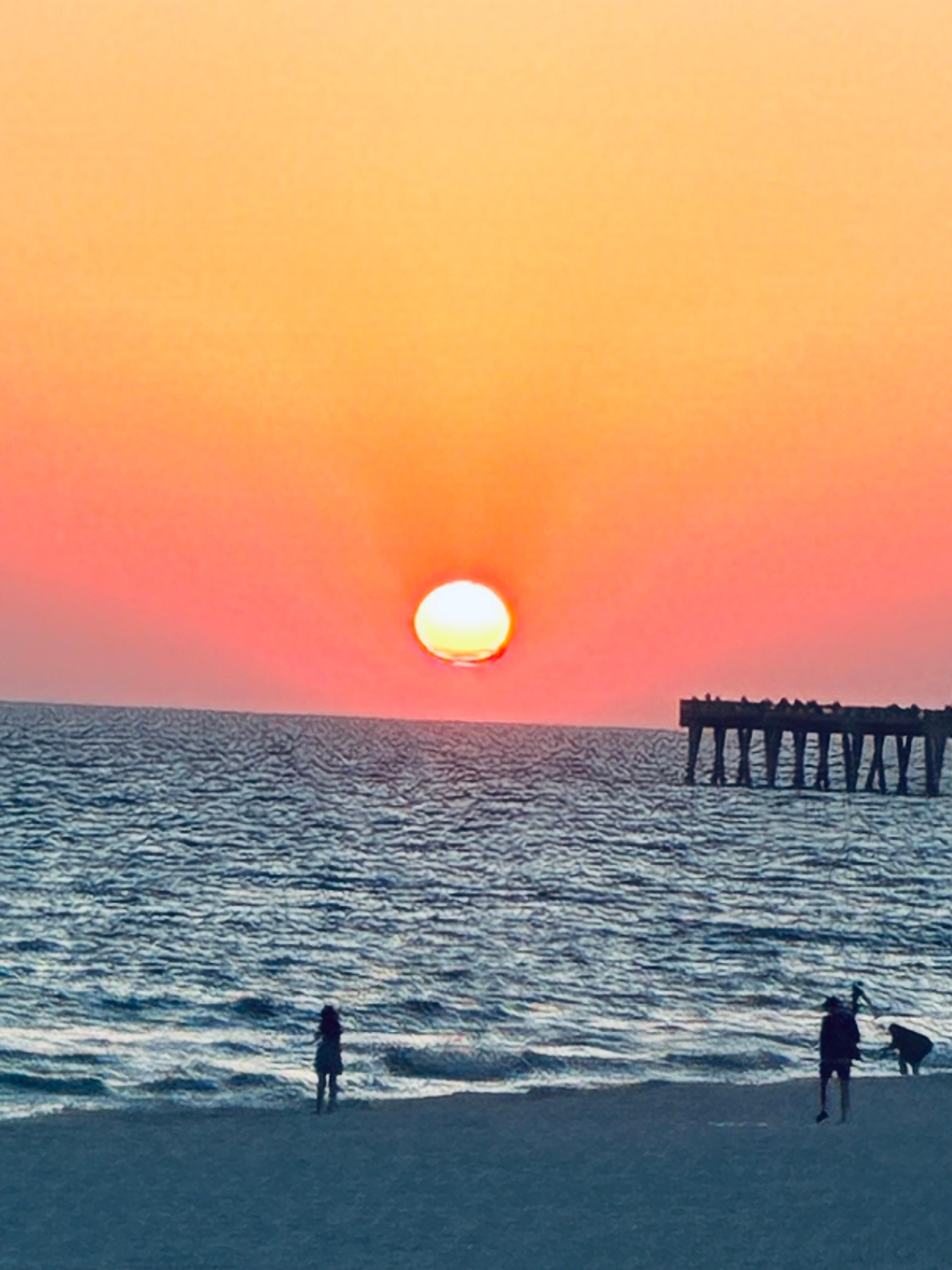 The sunset from the deck