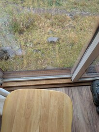 Cabin 4 no longer has the deck as advertised - sliding glass doors were boarded up
