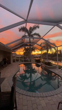Sunset pool view