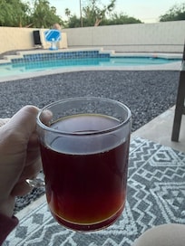 Morning coffee outside was a highlight of our stay!