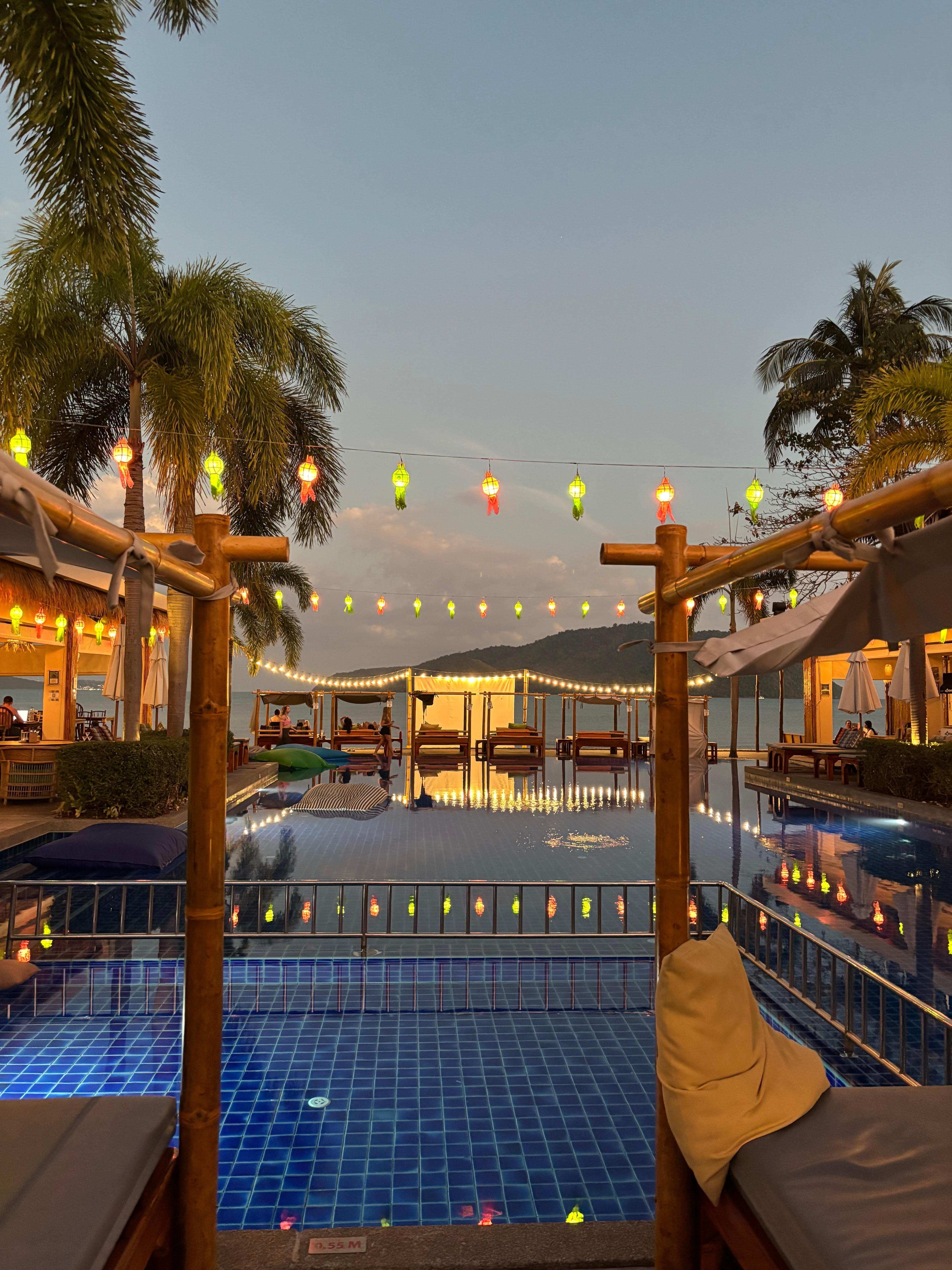 The pool in the evening  