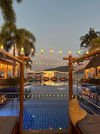 The pool in the evening