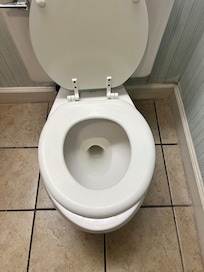 This was our new room toilet…rocked back and forth and not even the right size toilet seat
