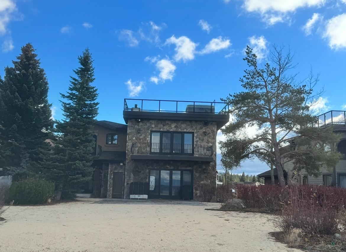 View from the beach to the back of the house.
