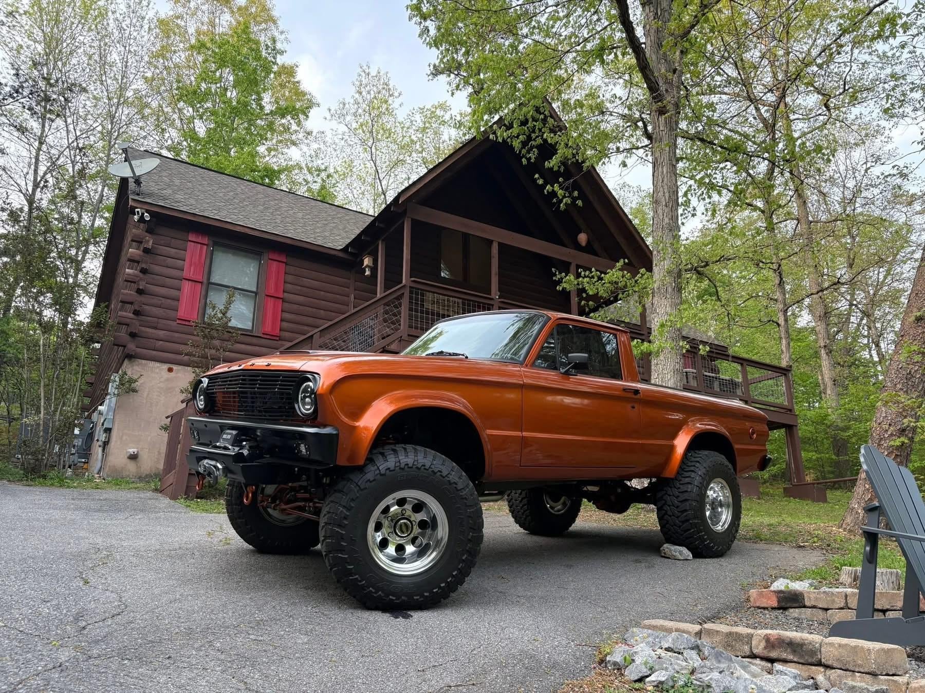 Our Ranchero in front of the cabin