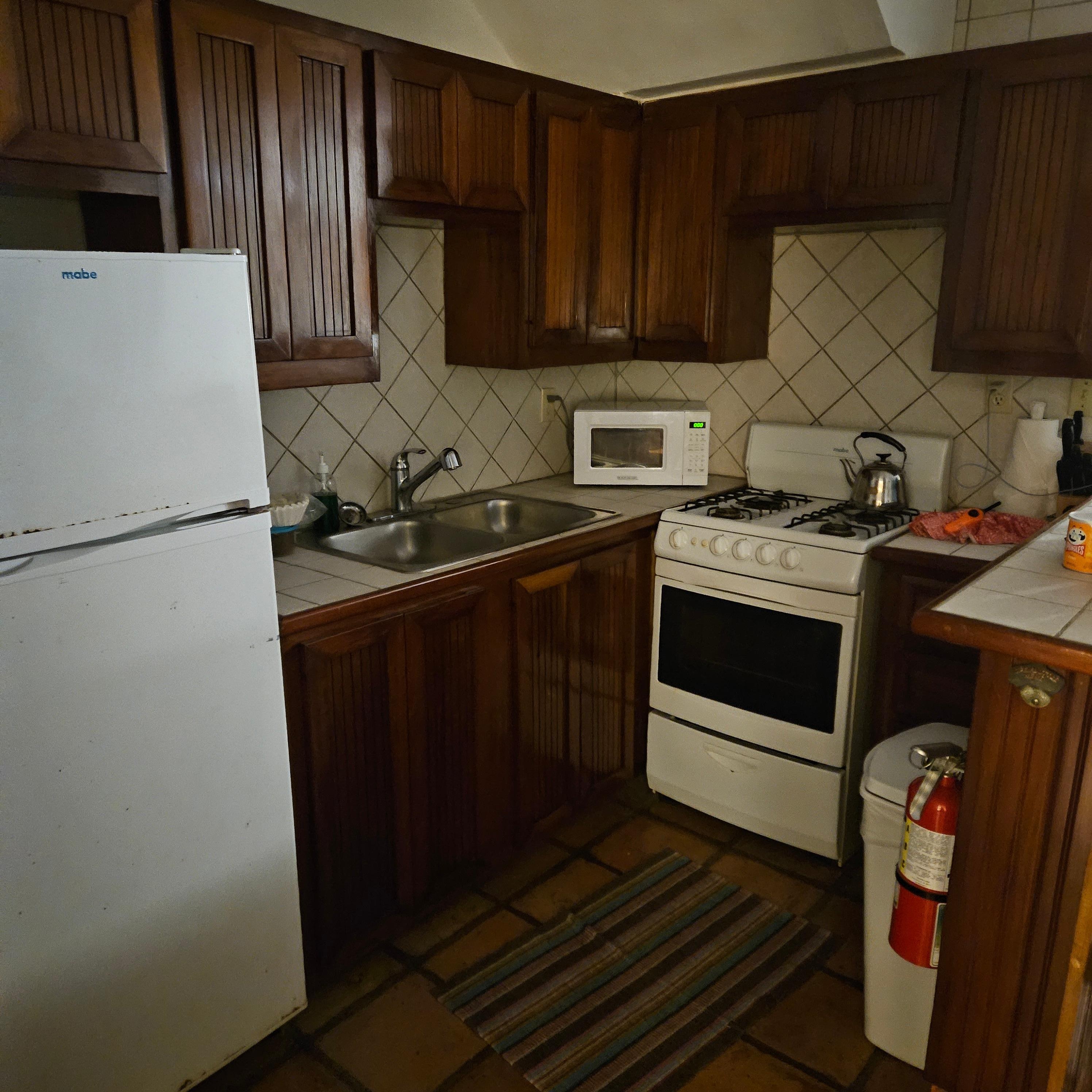 Kitchenette  - stove, std fridge and microwave 