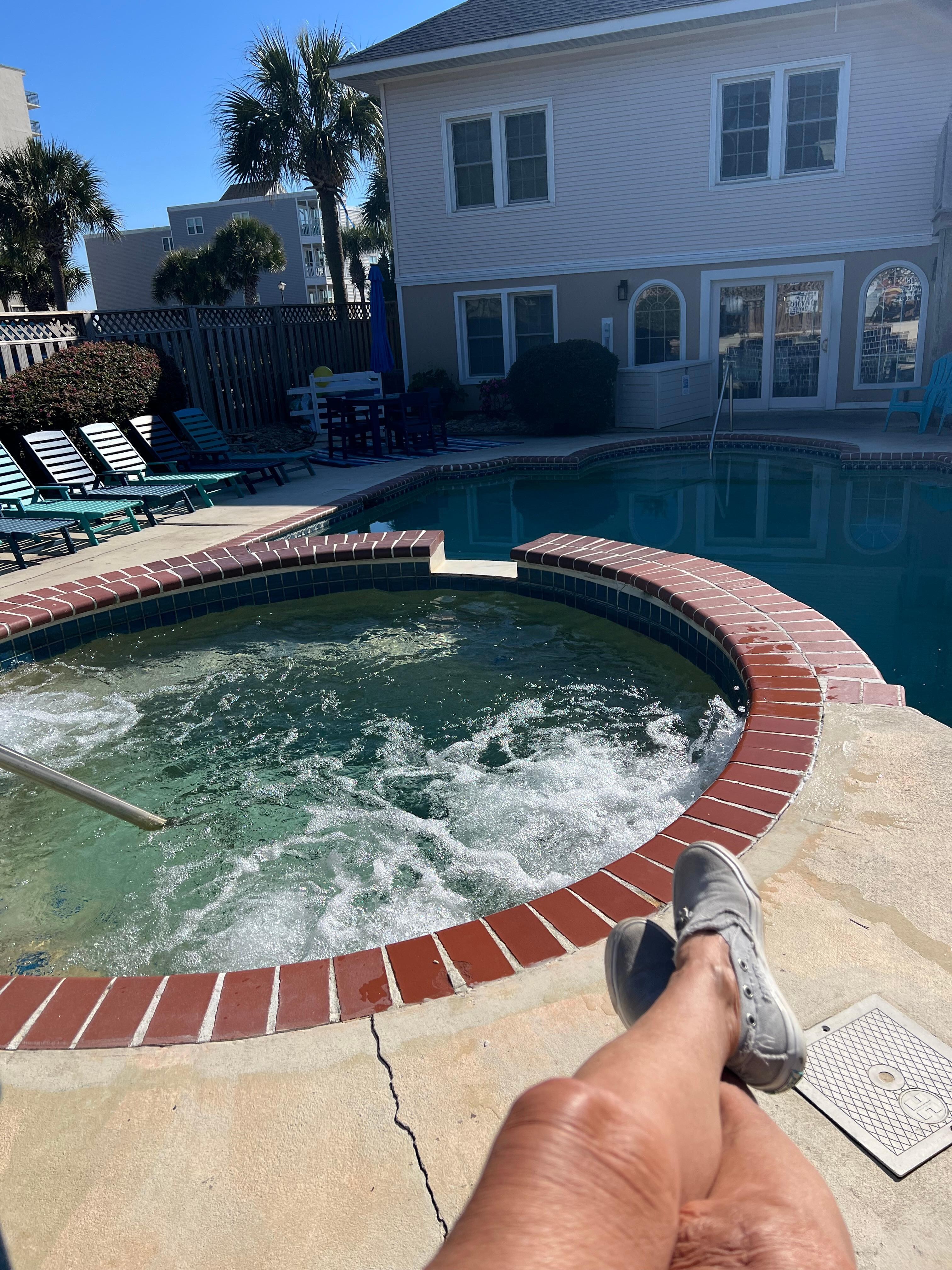 Large, inviting hot tub.