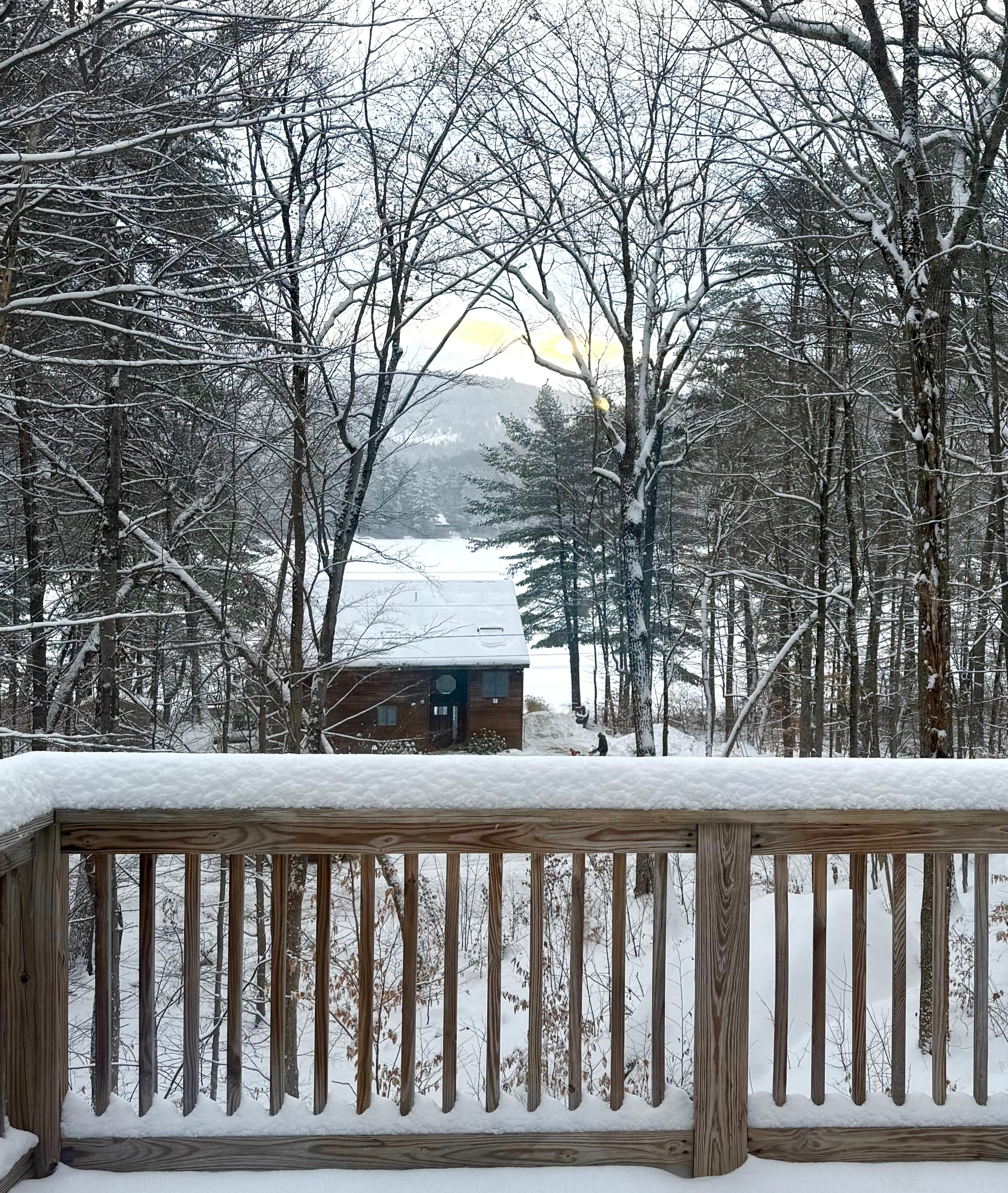 The beautiful view from the upstairs back porch !