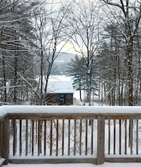 The beautiful view from the upstairs back porch !