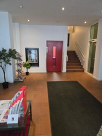 The real entry to the older building