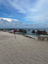 Cement blocks in ocean