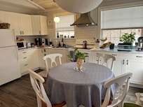 My stay was an extended stay during the winter months. I so enjoyed the cute kitchen which offered up everything needed for holiday baking and cozy meals.