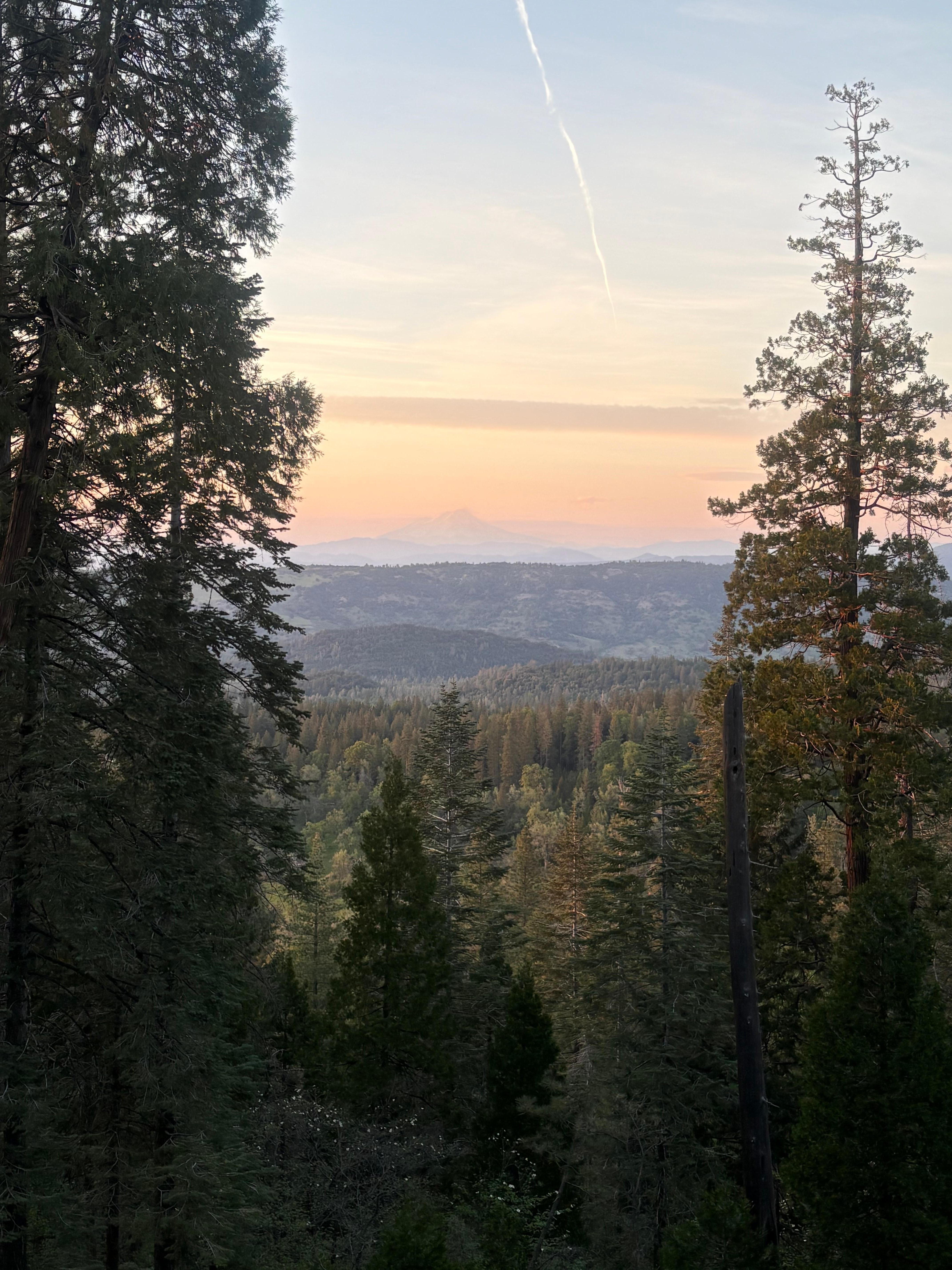 Sunset over Shasta Mt view from deck of the house