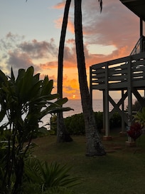 Sunrise from across the parking lot from the unit