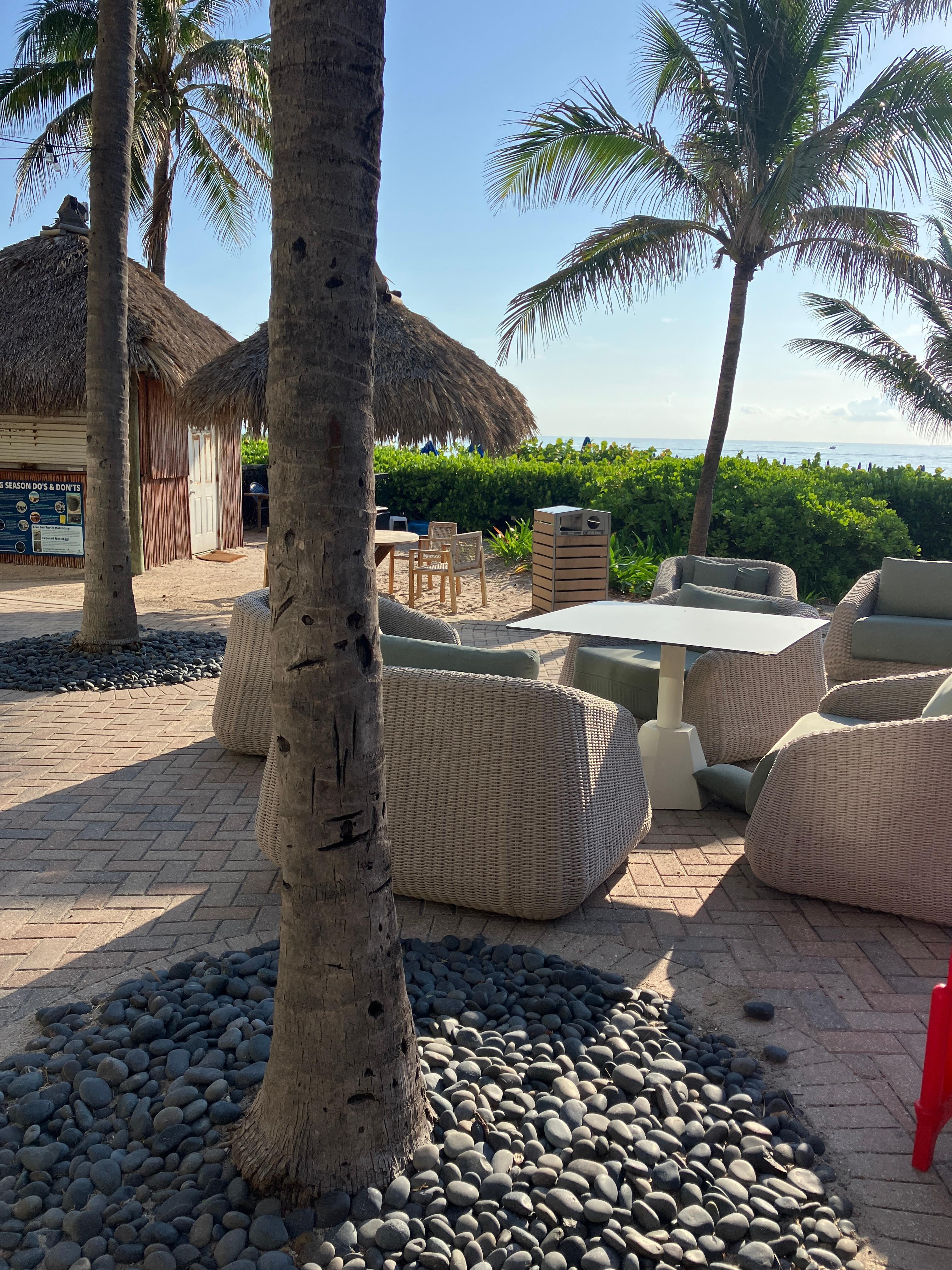 Seating area near the beach bar