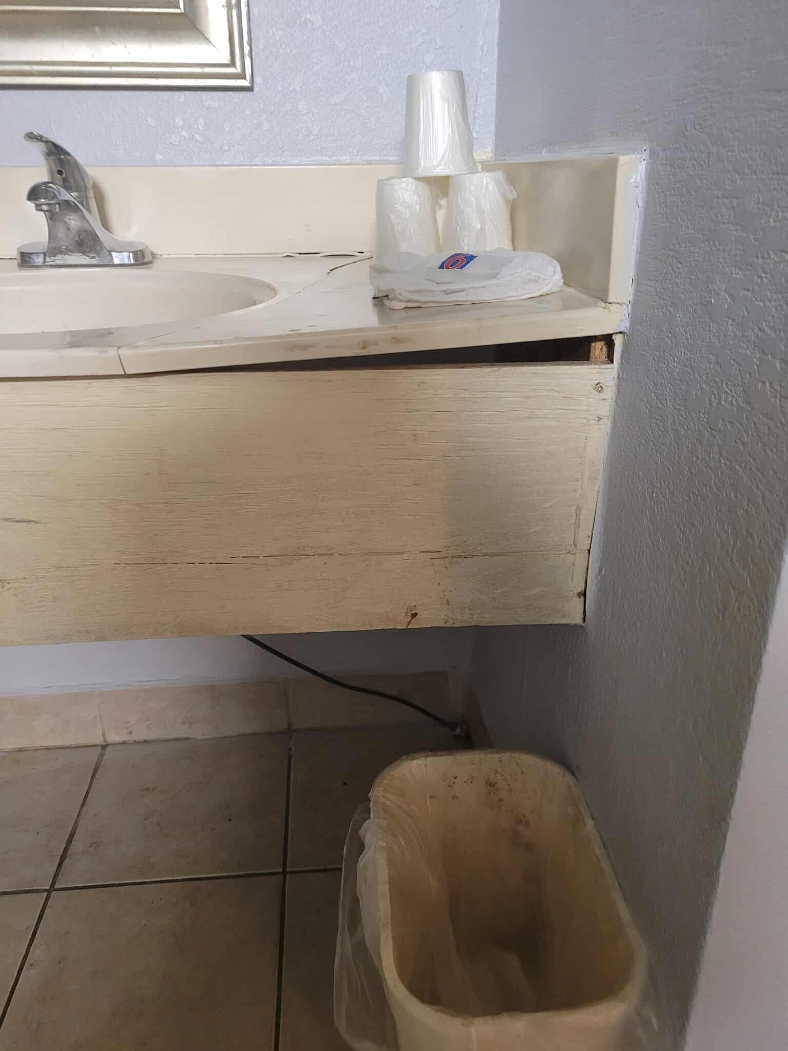This was the broken sink that the TV cable was ran through 