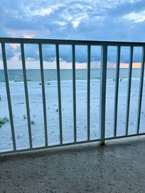 Beautiful view from the balcony! Shortest walk we have ever experienced from a condo to the beach.