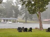 A nice relaxing rain shower along with some down time to read on the porch.