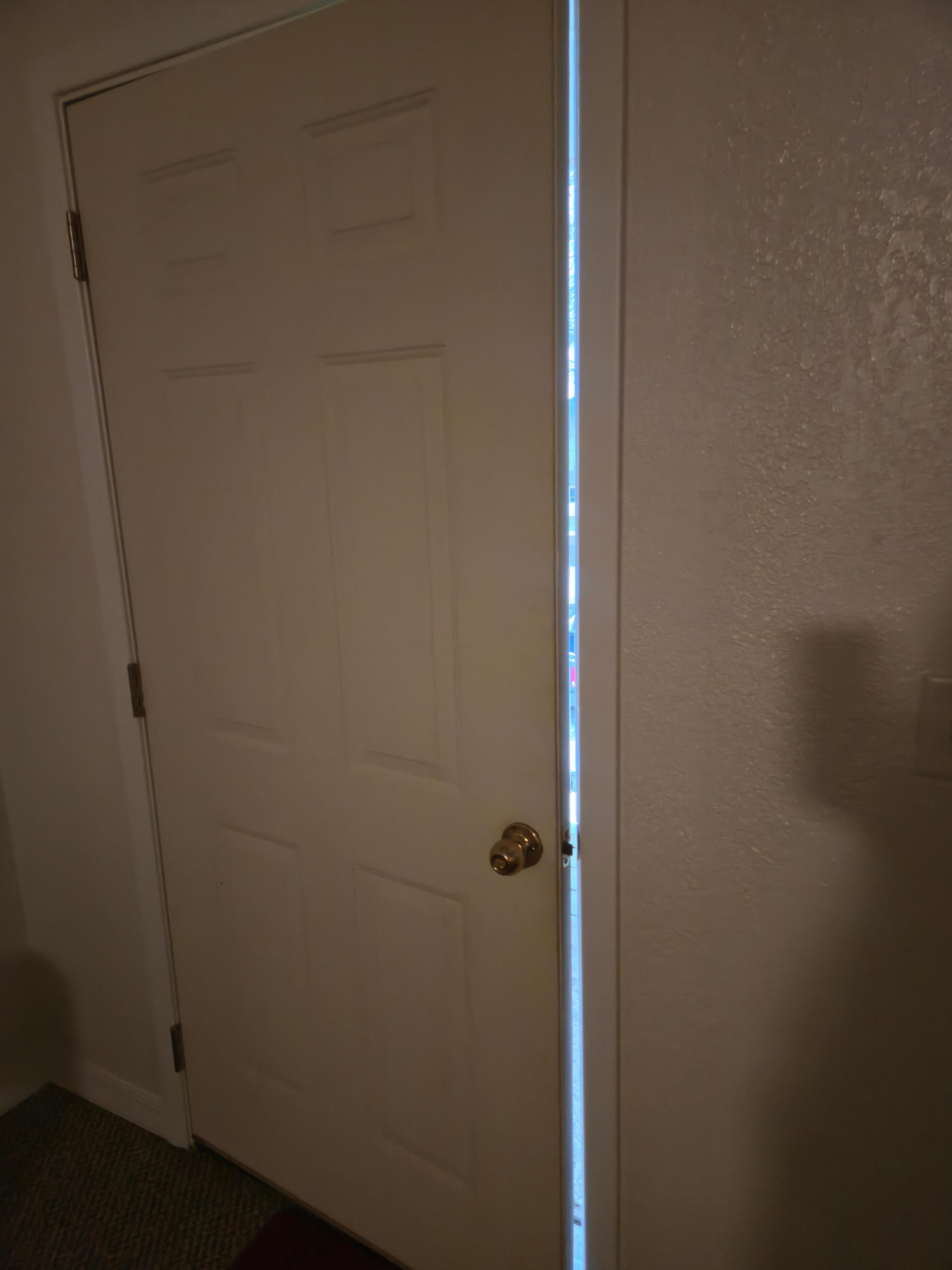 Only has a door knob lock for security