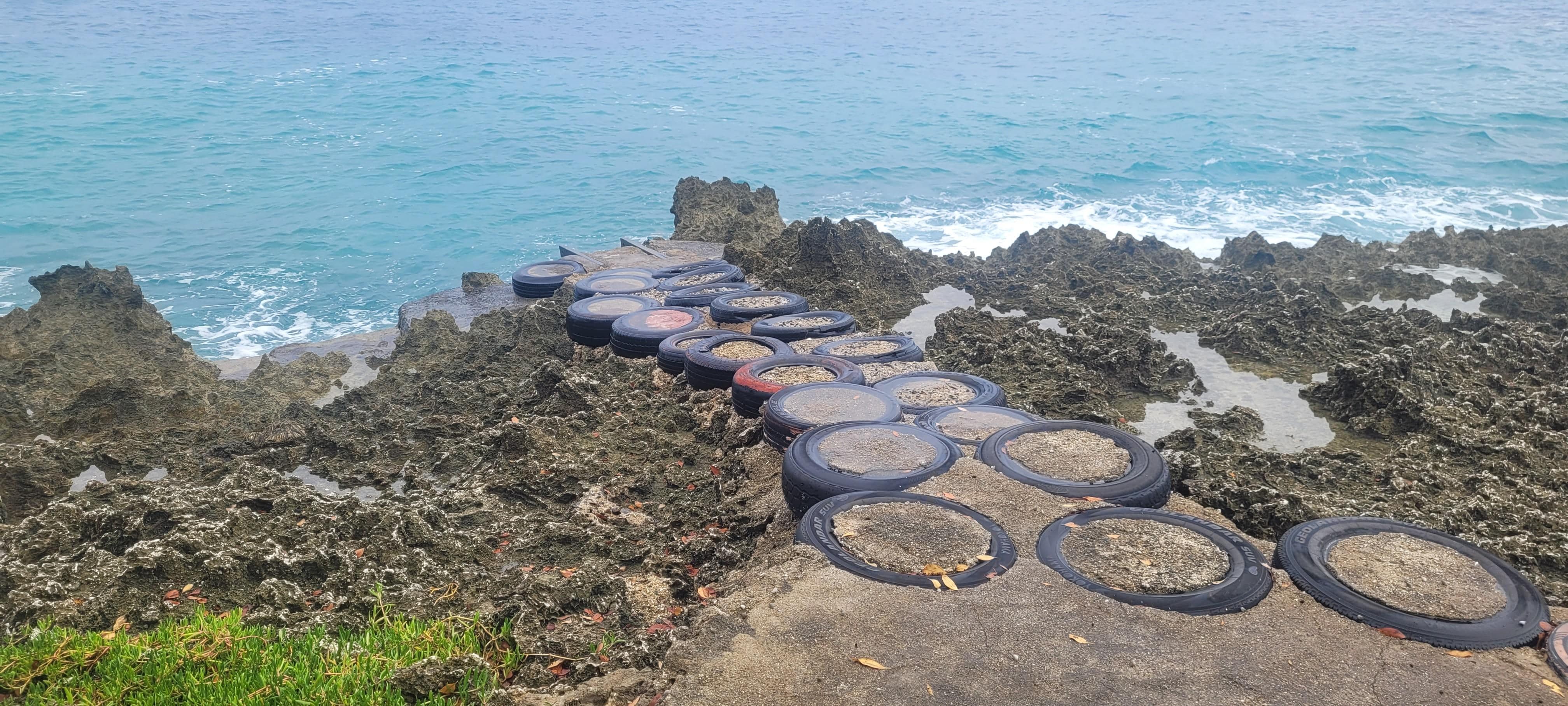 There is no place to sit and enjoy the enjoy -- and there is no way to safely enter or exit the ocean. Compare to the listing's images for sitting at the beach.