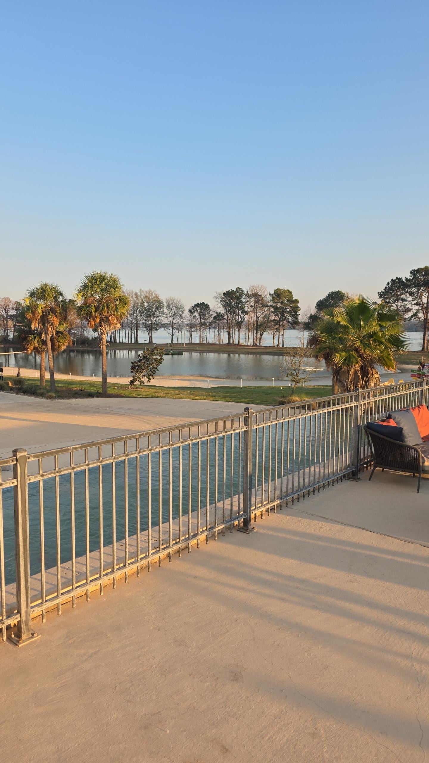 Lake view from outside of check in